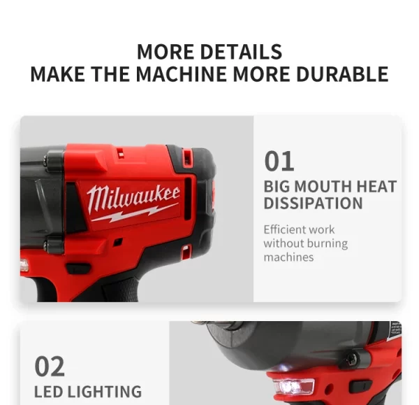 Milwaukee Mid-Torque Impact Professional Wrench 18V Lithium Battery Electric Cordless High Speed - Image 16