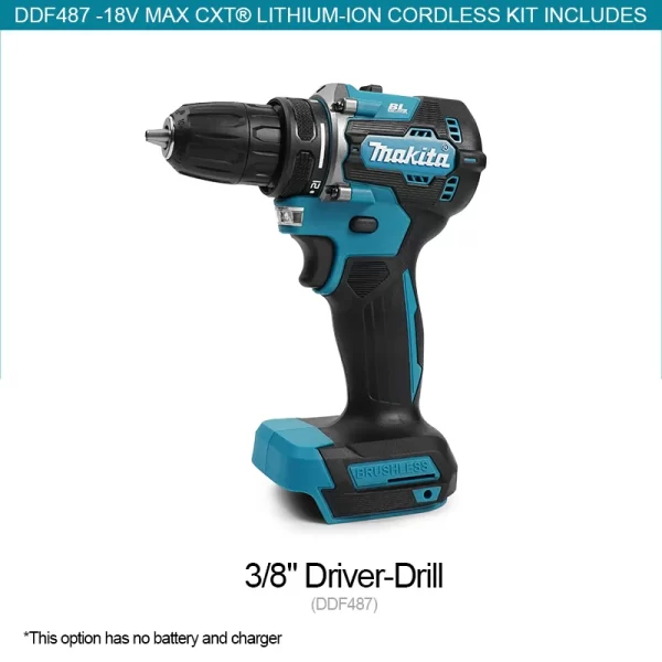 Makita DDF487 Brushless Motor 10mm Electric Impact Drill Makita 18V Battery - Image 7