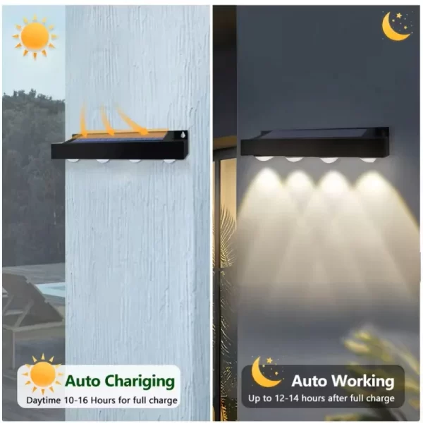 1/2/4 PCS  Solar Wall Light 4/8LED - Image 4