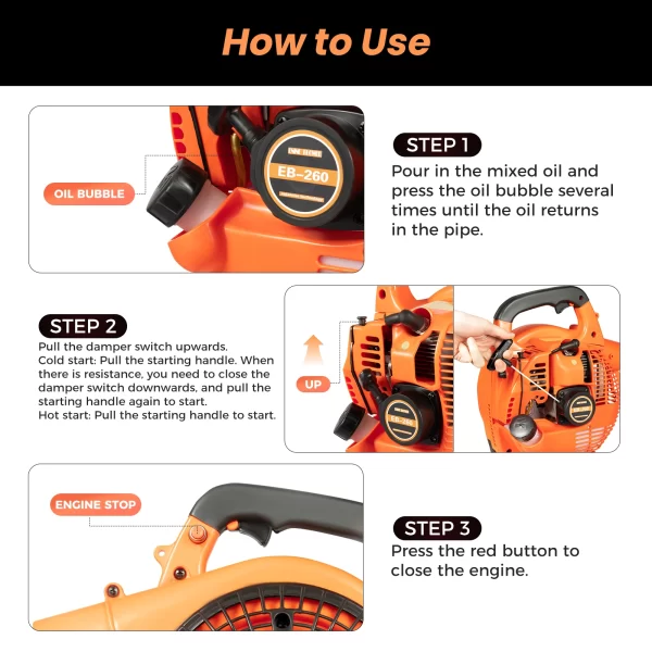 Gas Leaf Blower 25.4CC 2-Stroke - Image 16