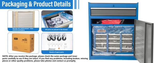 Tool Chest 7-Drawer | 40'' Large Rolling Tool Chest with wheels - Image 11