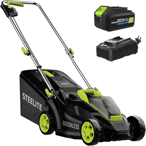 13.2” Electric Lawn Mower for Small Yards - 2-in-1 Compact 21V 4.0Ah Battery & Charger Included, - Image 7