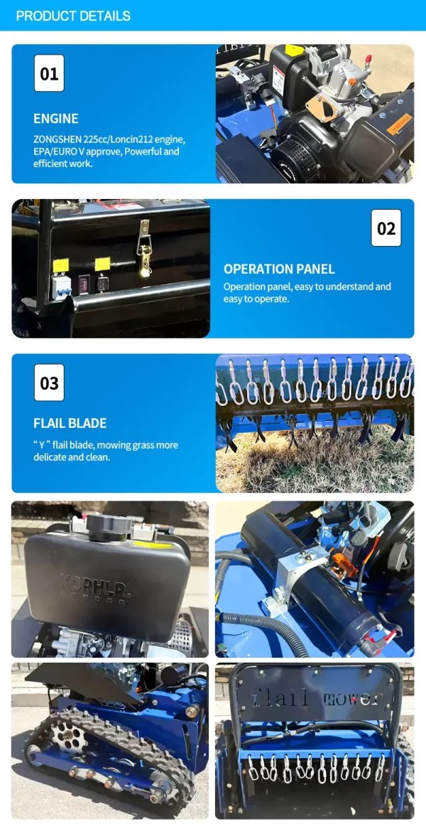 Powerful Gasoline Engine Remote Control Lawn Mower - Image 12