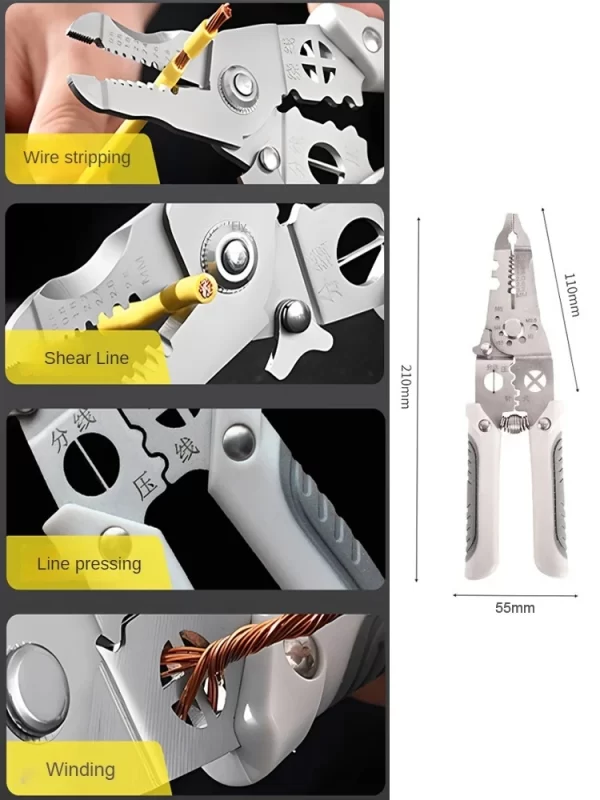 3pcs Professional Electricians Hand Tools Cable Stripping Pliers Multifunction Electrician Screwdriver - Image 11