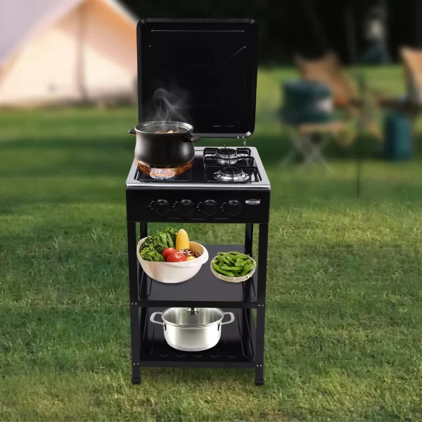 4 Burner Gas Stove Portable Outdoor Stove w/ Wind Blocking Cover , LPG Gas Stove - Image 8