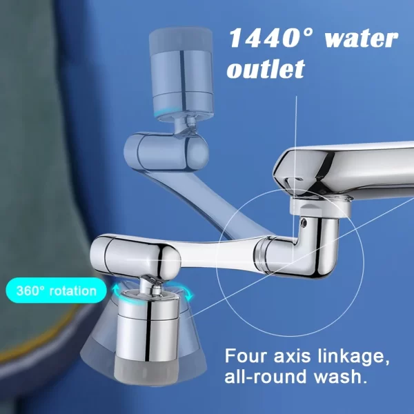 1080° Universal Rotation Faucet Extender Kitchen Robot Arm Extension - Image 6
