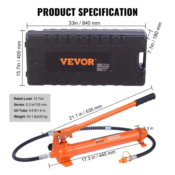 VEVOR 4/10/12/20 Ton Power Hydraulic Cylinder Jack - Image 10