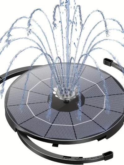 Solar Bird Bath Fountain Pump, Multiple Nozzles,Plastic Outdoor Water Feature
