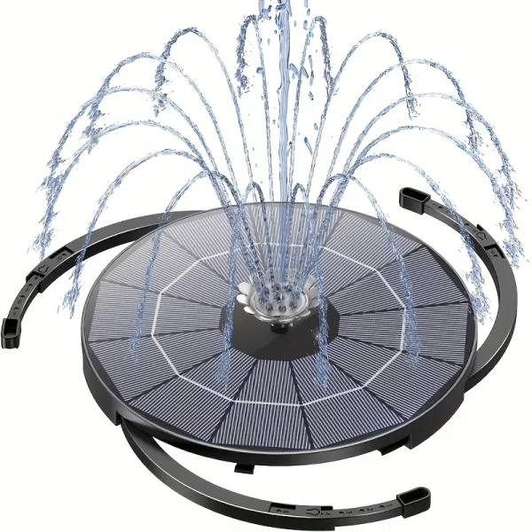 Solar Bird Bath Fountain Pump, Multiple Nozzles,Plastic Outdoor Water Feature