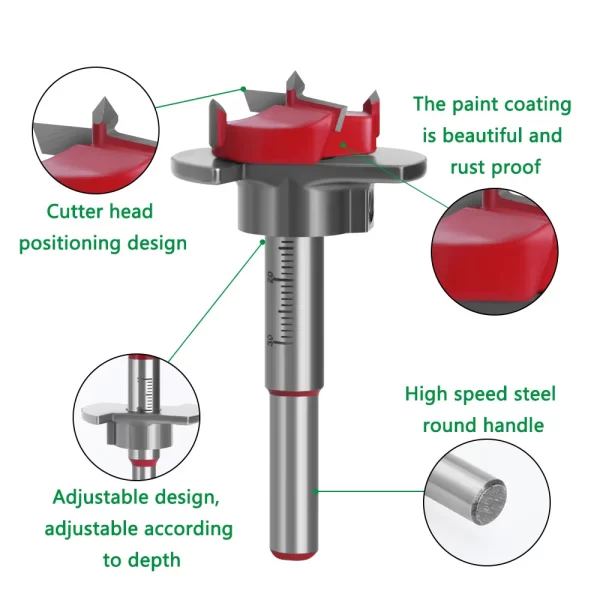 1/5PCS Positioning Hole Saw Kit Carbide Drill Bits Set - Image 19