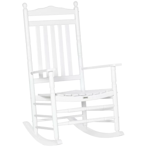Wooden Rocking chair Traditional Porch Rocker for Outdoor Indoor - Image 7