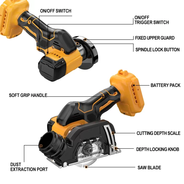 3 Inch Cordless Angle Grinder Dewalt 20V Battery - Image 6