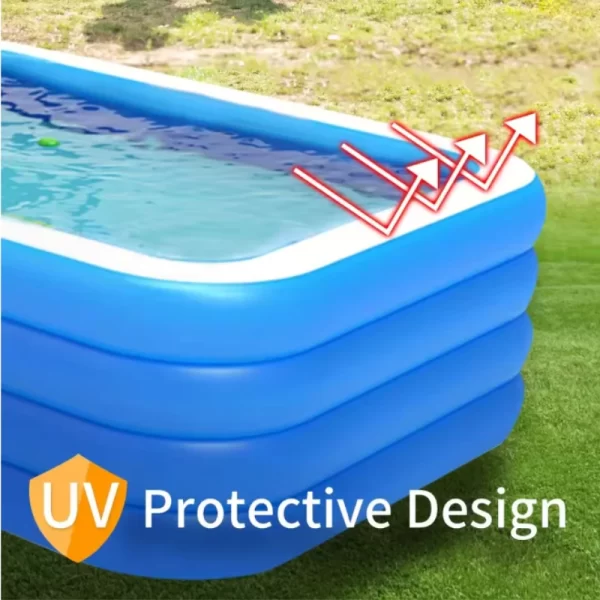 Three Ring Raised and Thickened Single Bottom Square Family Inflatable Swimming Pool - Image 5