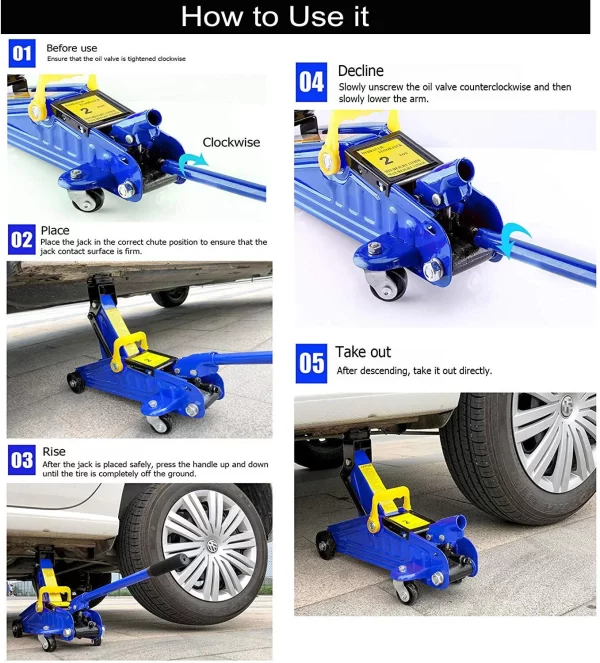 BRIEFNESS 2 Ton Hydraulic Trolley Steel Jack - Image 6