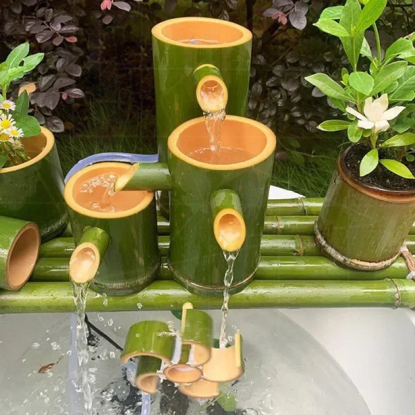 1pc Bamboo Fountain Modern Home Decor Water Fountains Ornaments Garden Decoration - Image 3