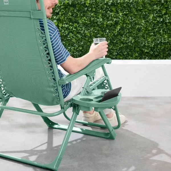 Monochromatic Folding Patio Recliner w/Side Tray - Image 5