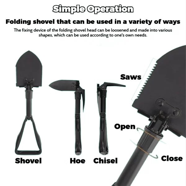1pc Multifunctional Folding Shovel Survival Spade - Image 3