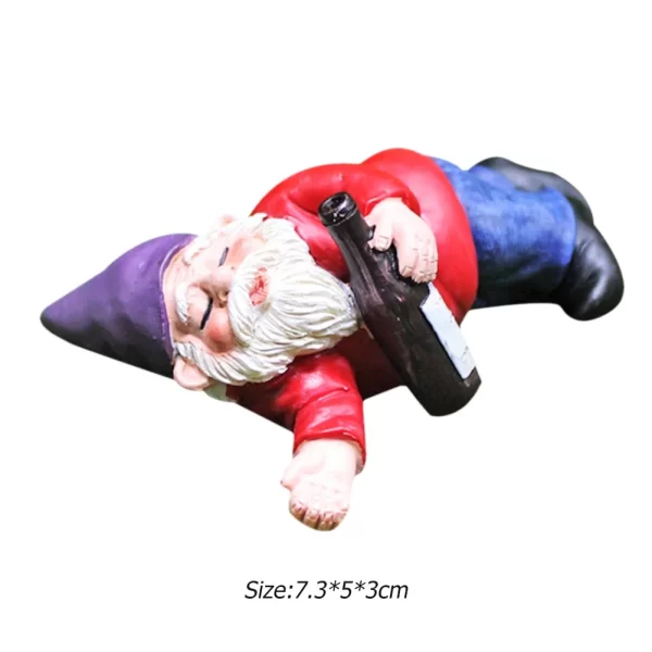 1pc Fairy Garden Drunk Gnomes Miniature Ornaments Set Mini Dwarf Bonfire Statues - Image 8