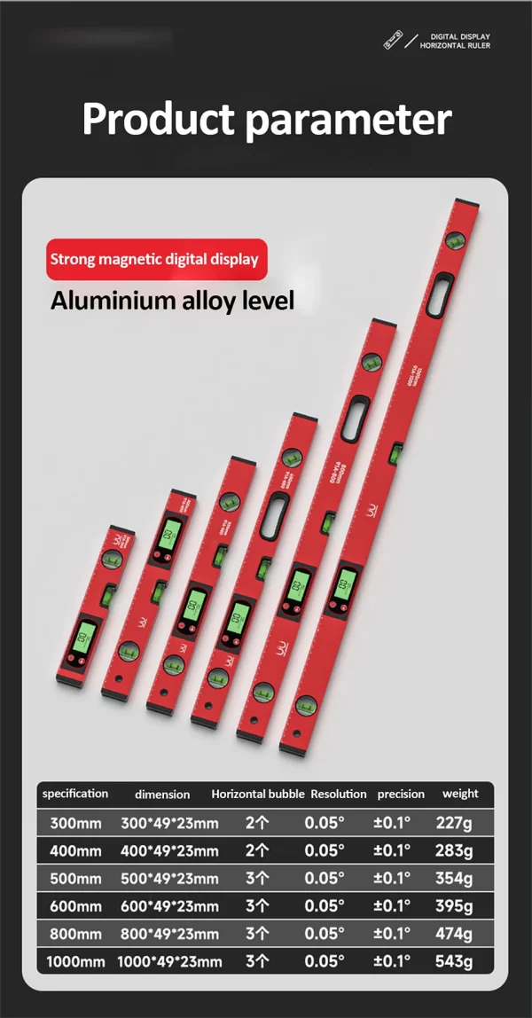 30/40/50cm Electronic Digital Display Level Ruler Magnetic - Image 19