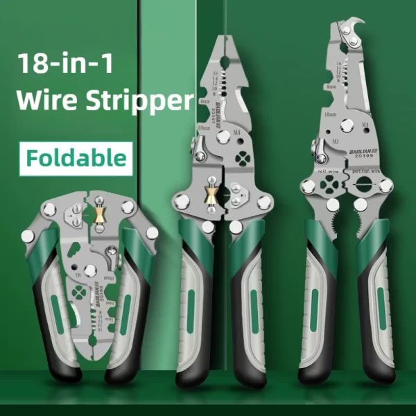 Electrician Wire Crimper Peeler Pliers Cables Stripping multifunctional Press Plier Terminal Crimping Gross Side Cutting Tool - Image 2