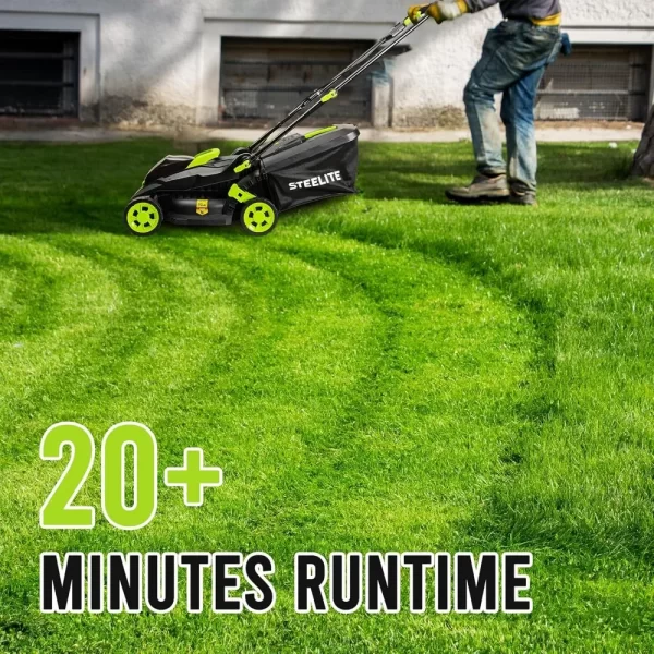 13.2” Electric Lawn Mower for Small Yards - 2-in-1 Compact 21V 4.0Ah Battery & Charger Included, - Image 3