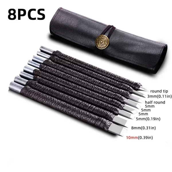 3/8/10 Pcs Tungsten Steel Stone Engraving Kit Professional Chisel Wood - Image 11