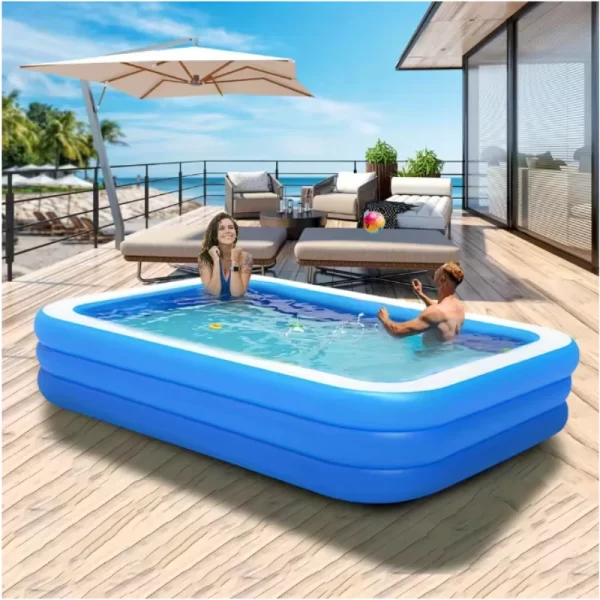 Three Ring Raised and Thickened Single Bottom Square Family Inflatable Swimming Pool