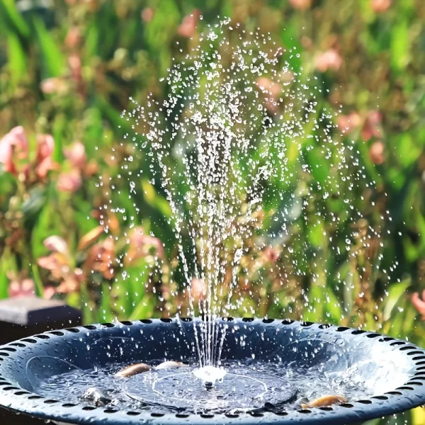 Solar Bird Bath Fountain Pump, Multiple Nozzles,Plastic Outdoor Water Feature - Image 5