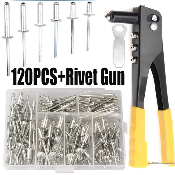 Heavy Duty Riveter Set Pop Rivet Gun 120Pcs - Image 12