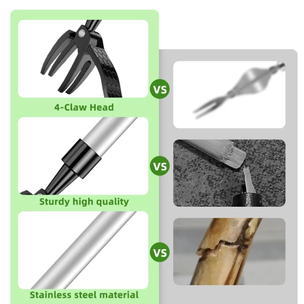 Stand Up Weed Puller Claw Tool Aluminum Alloy Weeding Head - Image 2
