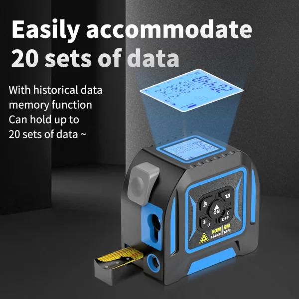 3 in 1 Laser Rangefinder 5M Tape Measure Ruler Distance Meter - Image 9
