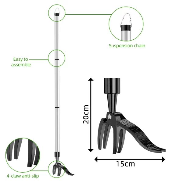 Stand Up Weed Puller Claw Tool Aluminum Alloy Weeding Head - Image 6