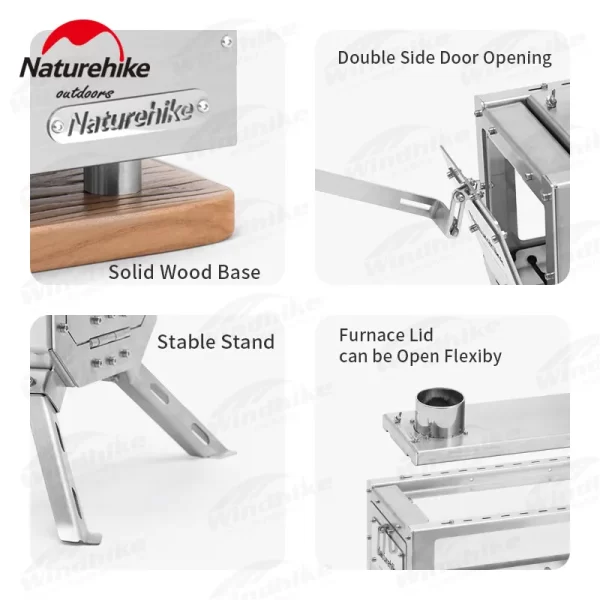 Naturehike Desktop Firewood Stove Detachable Winter Tent Heating Stove - Image 3