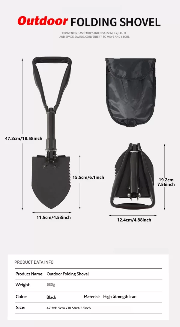 1pc Multifunctional Folding Shovel Survival Spade - Image 12