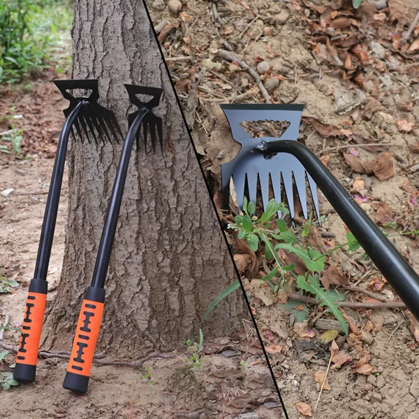 Metal Weed Cleaning Shovel 2 In 1 Garden Rake Stainless Steel