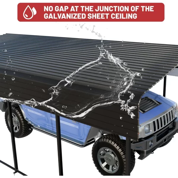 10x15 FT Metal Carport with Heavy Duty Metals Frame & Galvanized Steel Roof - Image 3