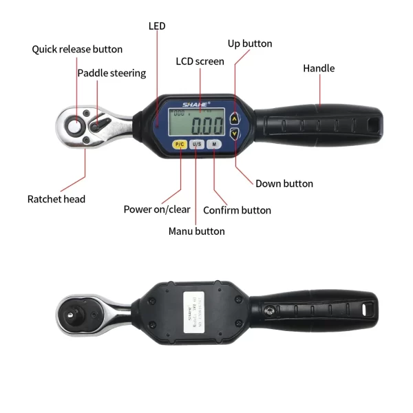 Shahe MINI Digital Torque Wrench 1/4‘’ 3/8‘’ 1/2‘’ - Image 2
