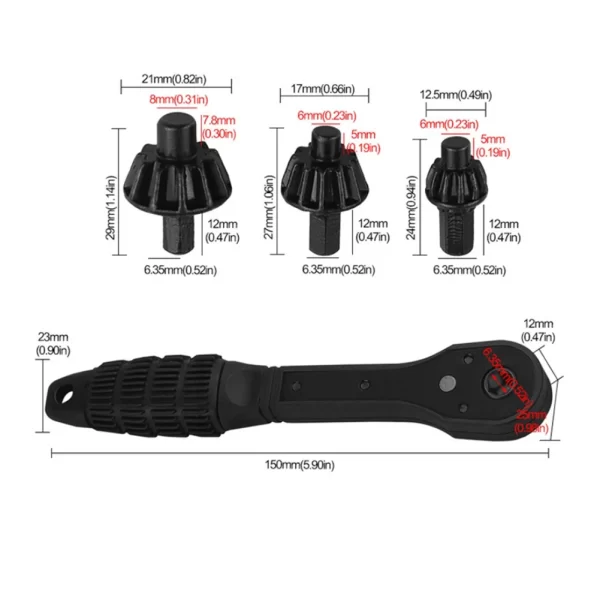 3-in-1 Ratcheting Drill Chuck Key - Image 3