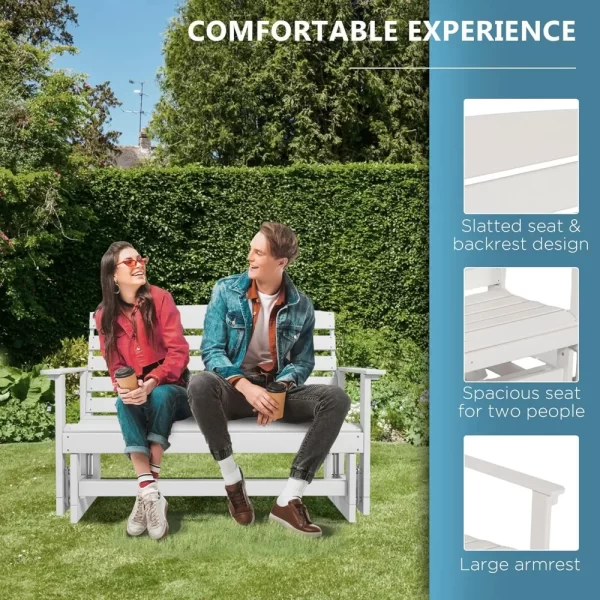 2-Person Outdoor Glider Bench Patio Double Swing Rocking Chair - Image 4