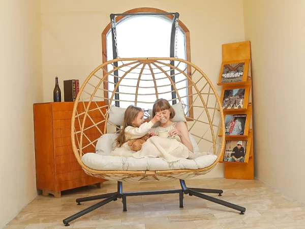 Double Egg Swing Chair with Stand, 2 Person - Image 14