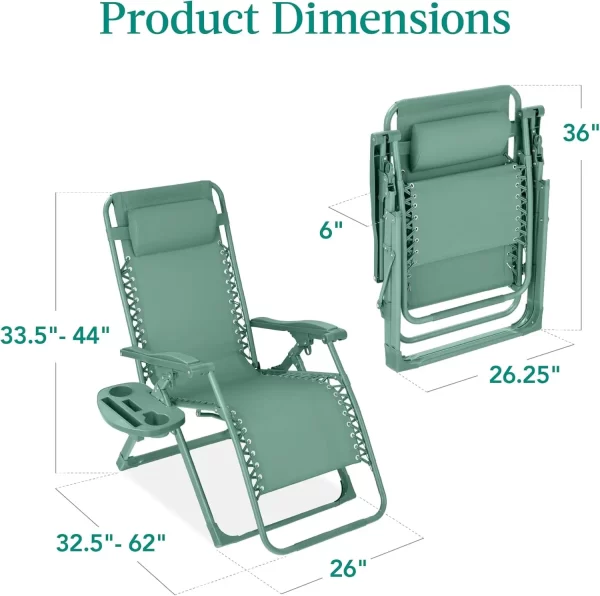 Monochromatic Folding Patio Recliner w/Side Tray - Image 3