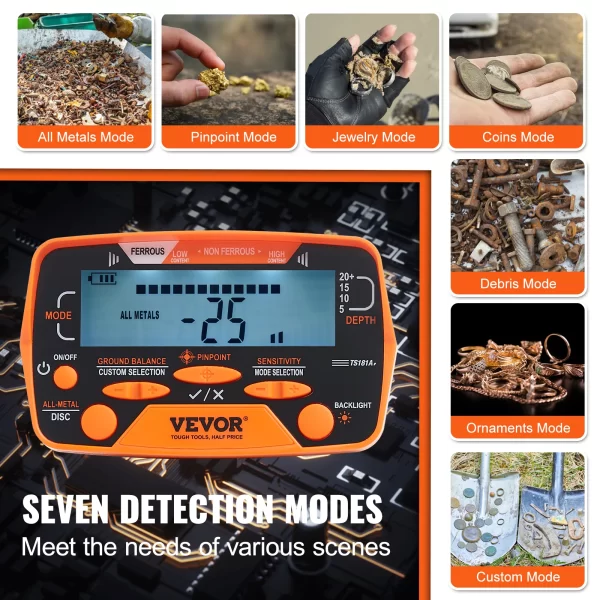 VEVOR Metal Detector for Adults & Kids 10Inch Waterproof - Image 4