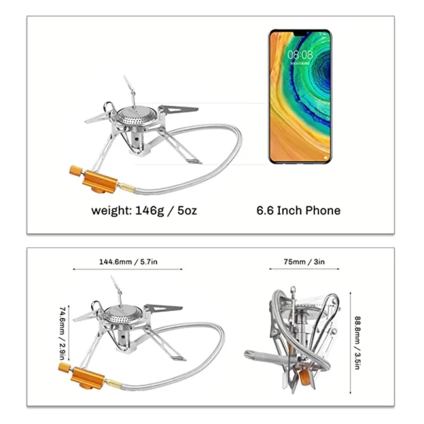 Hiking Gas Stoves Outdoor Picnic Stove Fire Maple Ultralight Portable Stainless Steel Gas Furnace FMS-118 Camping Gas Burners - Image 2