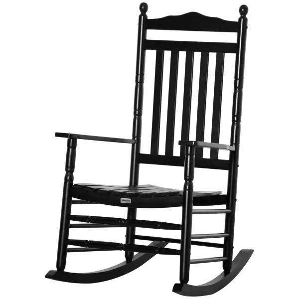 Wooden Rocking chair Traditional Porch Rocker for Outdoor Indoor - Image 5