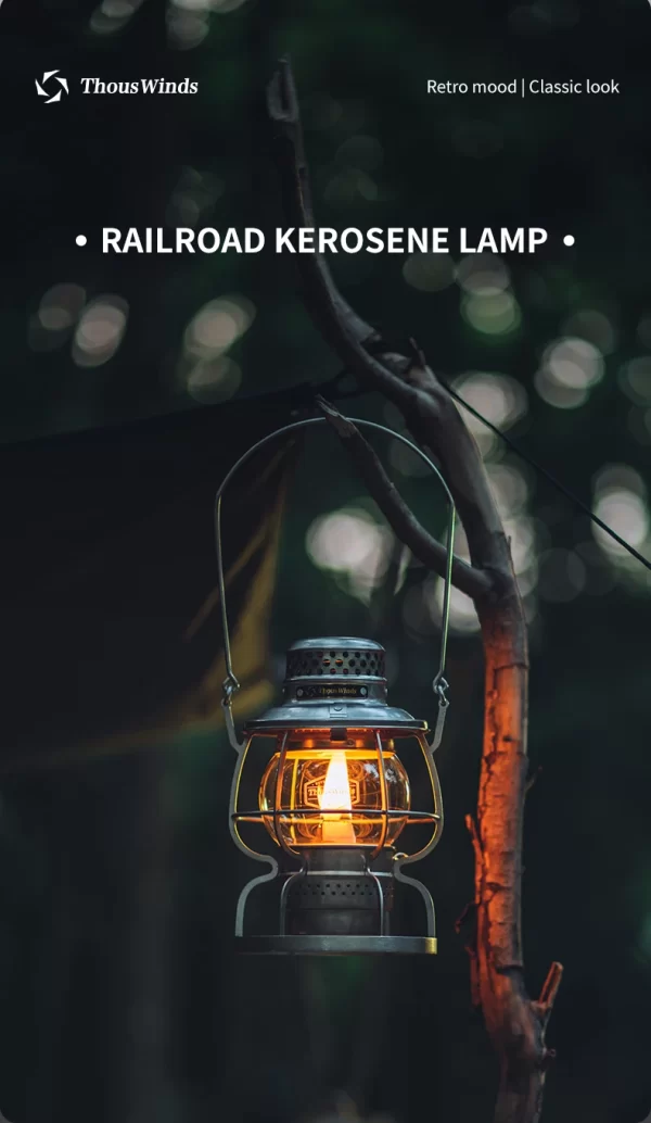 ThousWinds Railroad Camping Lantern Outdoor Lights Emotion Vintage Kerosene Oil Lamp - Image 22