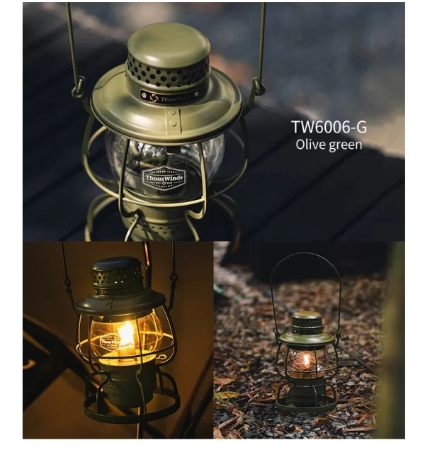ThousWinds Railroad Camping Lantern Outdoor Lights Emotion Vintage Kerosene Oil Lamp - Image 36