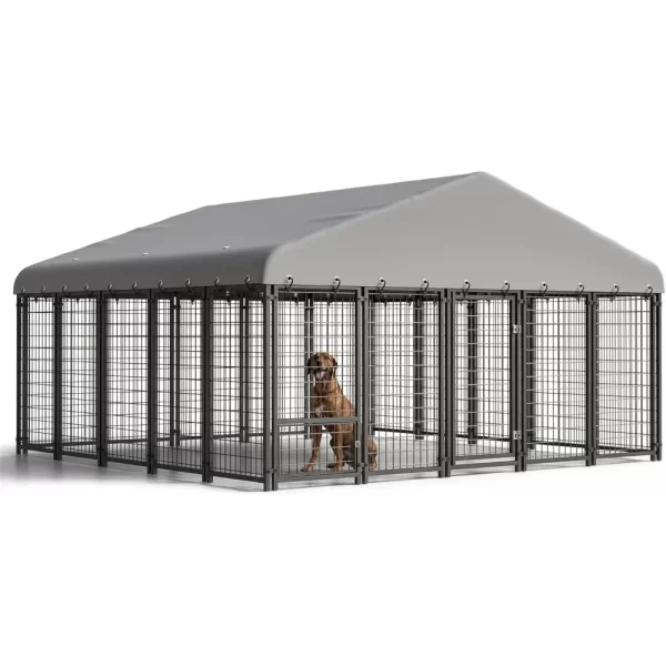 Dog Kennel 10X10FT Outside Heavy-Duty Outdoor Dog Cage with Roof and Double Lock - Image 3