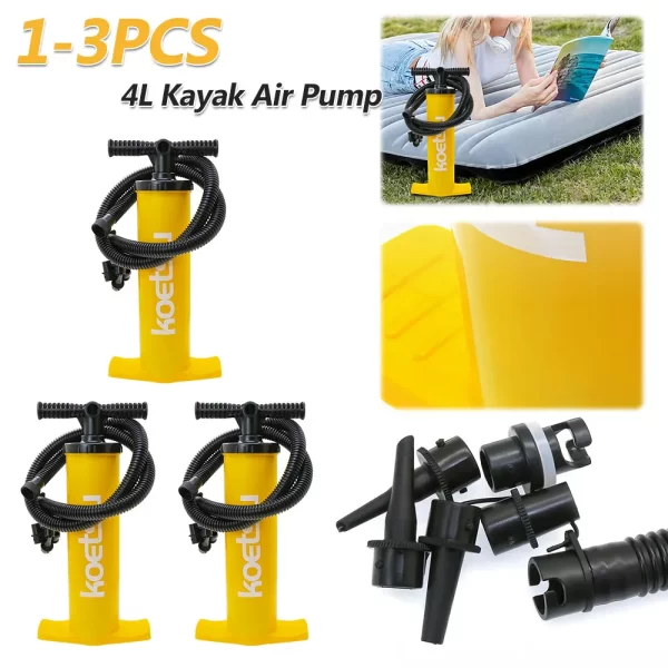 4L Kayak Air Pump Anti-Slip Inflation Pump Portable Hand Pump