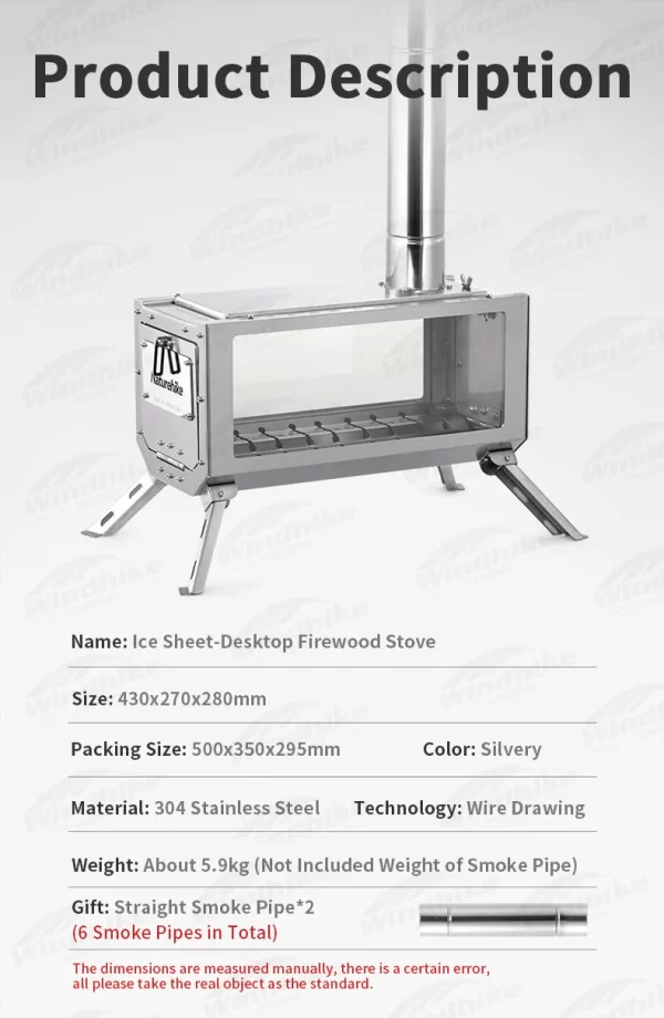 Naturehike Desktop Firewood Stove Detachable Winter Tent Heating Stove - Image 23