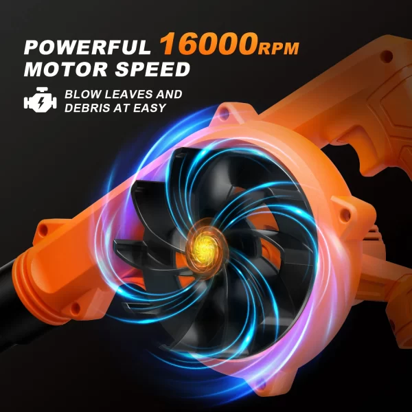 2-in-1 Cordless Leaf Blower With Vacuum & Mulcher - High-Power Electric Lawn Tool - Image 5